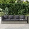 vidaXL Lit de jardin Gris 200x60 cm Résine tressée
