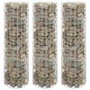 vidaXL Lit sur&eacute;lev&eacute; &agrave; gabion circulaire 3pcs Acier galvanis&eacute; &Oslash;30x100cm