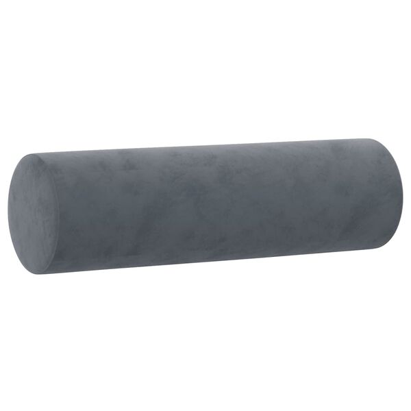 vidaXL Coussins d&eacute;coratifs lot de 2 Gris fonc&eacute; &Oslash;15x50 cm Velours