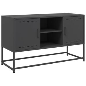 vidaXL Meuble TV noir 100,5x39x60,5 cm acier
