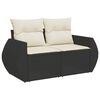 vidaXL Salon de jardin 7 pcs avec coussins noir r&eacute;sine tress&eacute;e
