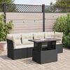 vidaXL Salon de jardin 5 pcs avec coussins noir r&eacute;sine tress&eacute;e