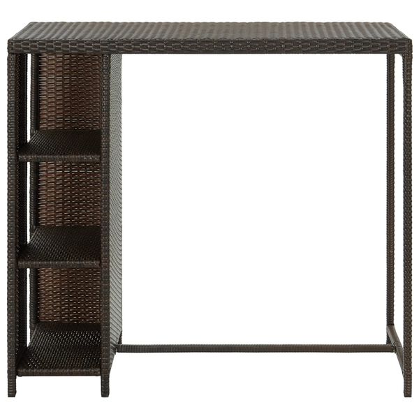 vidaXL Table de bar avec rangement Marron 120x60x110 cm R&eacute;sine tress&eacute;e