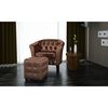 vidaXL Fauteuil avec repose-pied Marron Similicuir