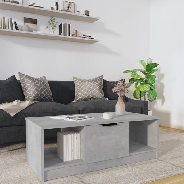 vidaXL Table basse gris b&eacute;ton 102x50x36 cm bois d'ing&eacute;nierie
