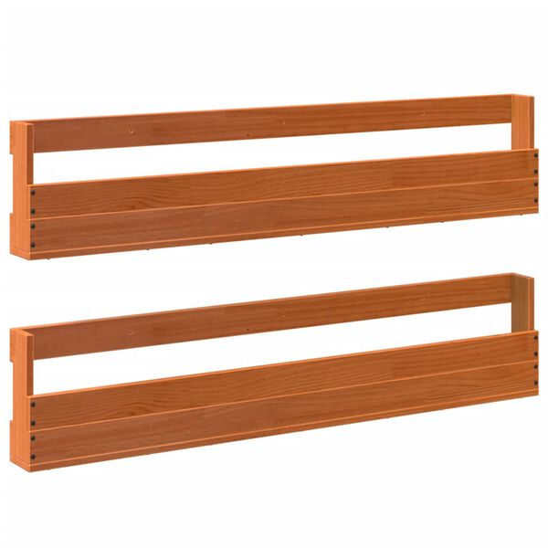 vidaXL &Eacute;tag&egrave;res &agrave; chaussures murales 2 pcs cire marron 110x8,5x23,5 cm
