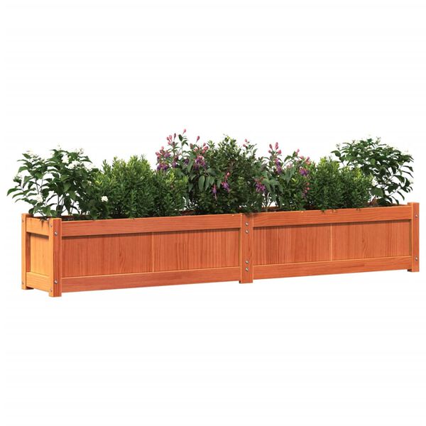 vidaXL Jardini&egrave;re cire marron 180x31x31 cm bois de pin massif