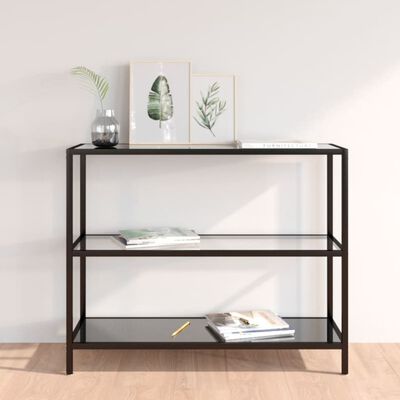 vidaXL Étagère transparent et noir 100x36x90 cm verre trempé