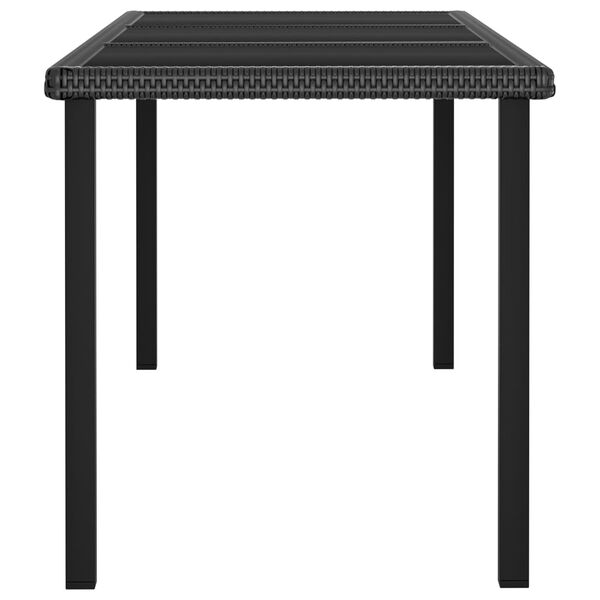 vidaXL Table &agrave; d&icirc;ner de jardin Noir 180x70x73 cm R&eacute;sine tress&eacute;e