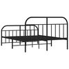 vidaXL Cadre de lit métal sans matelas avec pied de lit noir 183x213cm