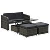 vidaXL Salon de jardin 4 pcs avec coussins R&eacute;sine tress&eacute;e Anthracite