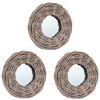vidaXL Miroirs 3 pcs 15 cm Osier