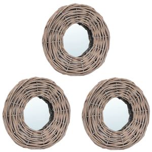 vidaXL Miroirs 3 pcs 15 cm Osier