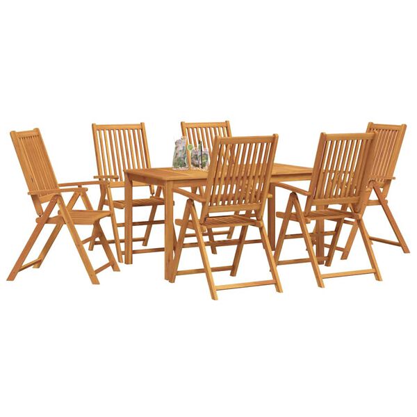 vidaXL Ensemble de salle &agrave; manger pour jardin 7 pcs Marron