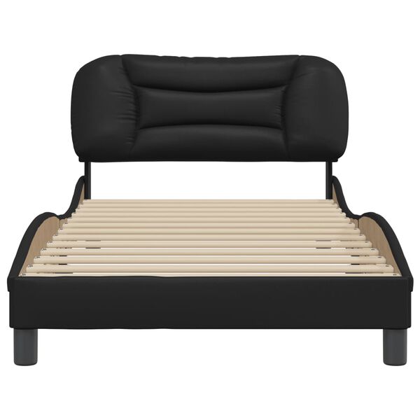 vidaXL Cadre de lit sans matelas Hvar noir 100x203 cm similicuir