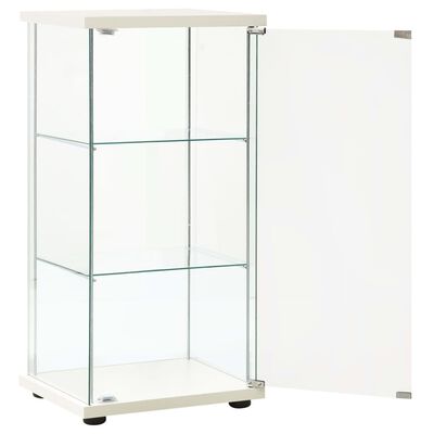 vidaXL Armoire de rangement Verre trempé Blanc