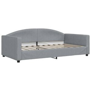 vidaXL Lit de jour gris clair 100x190 cm tissu