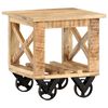 vidaXL Table d'appoint avec roues 40x40x42 cm Bois de manguier brut