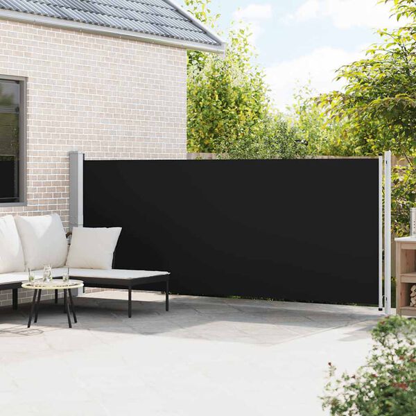 vidaXL Auvent lat&eacute;ral r&eacute;tractable de patio 600x160 cm noir
