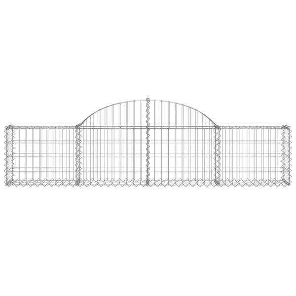vidaXL Panier de gabions arqu&eacute; 200x30x40/60 cm Fer galvanis&eacute;