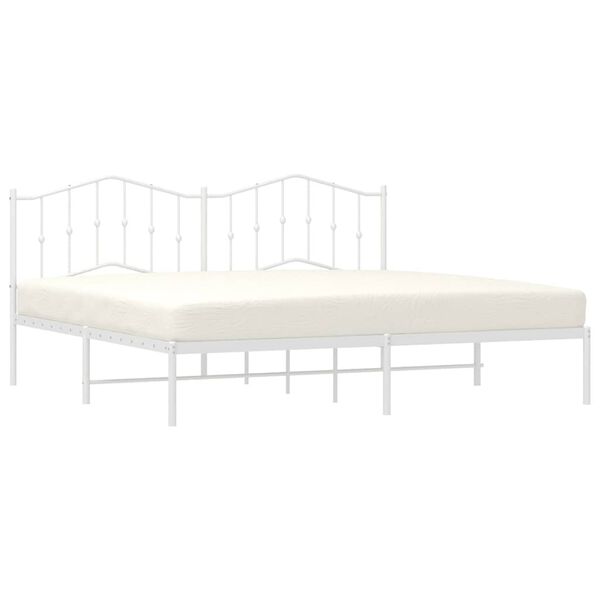 vidaXL Cadre de lit métal sans matelas et tête de lit blanc 193x203 cm