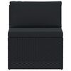 vidaXL Salon de jardin 4 pcs avec coussins R&eacute;sine tress&eacute;e Noir