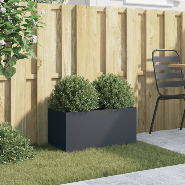 vidaXL Jardini&egrave;re anthracite 62x30x29 cm acier