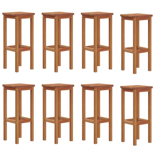 vidaXL Tabourets de bar lot de 8 bois massif d'acacia