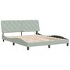 vidaXL Cadre de lit avec LED sans matelas gris clair 152x203 cm velours