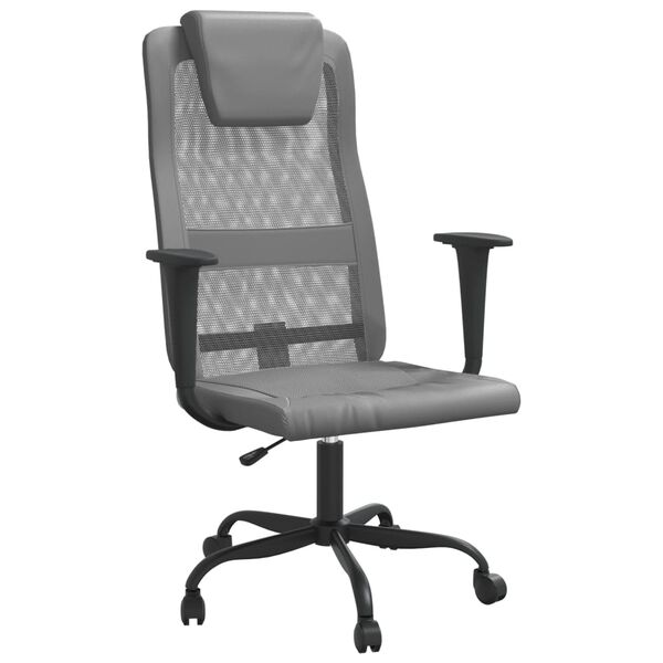 vidaXL Chaise de bureau réglable en hauteur gris
