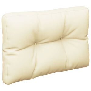 vidaXL Coussin de palette cr&egrave;me 50x40x12 cm tissu