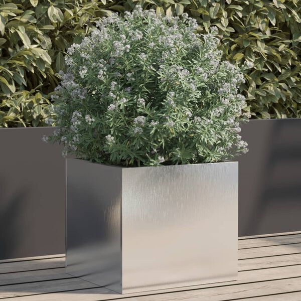 vidaXL Jardini&egrave;re argent&eacute; 32x30x29 cm acier inoxydable