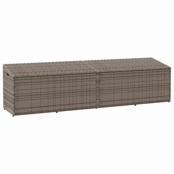 vidaXL Boîte de rangement de jardin gris 220x50x58 cm résine tressée