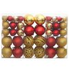 vidaXL Boules de No&euml;l 100 pcs dor&eacute; et rouge bordeaux 3 / 4 / 6 cm