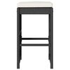 vidaXL Tabourets de bar jardin coussins lot de 2 noir résine tressée