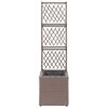 vidaXL Lit surélevé treillis 1 pot 30x30x107 cm Résine tressée Marron