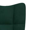 vidaXL Chaise à bascule avec repose-pied Vert foncé Velours