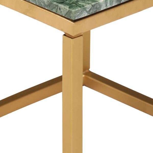 vidaXL Table basse Vert 40x40x35 cm Pierre véritable et texture marbre