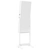 vidaXL Armoire &agrave; bijoux avec miroir sur pied blanc 42x38x152 cm