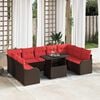 vidaXL Ensemble de canap&eacute; de jardin 10 pcs Marron Poly rotin