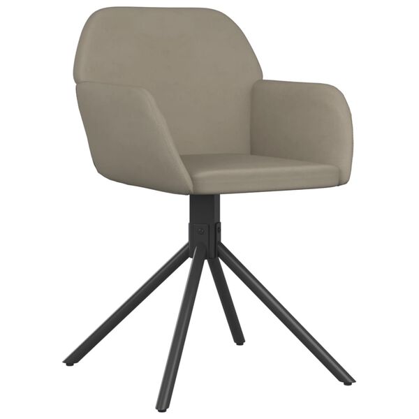 vidaXL Chaises pivotantes à manger lot de 2 Gris clair Velours
