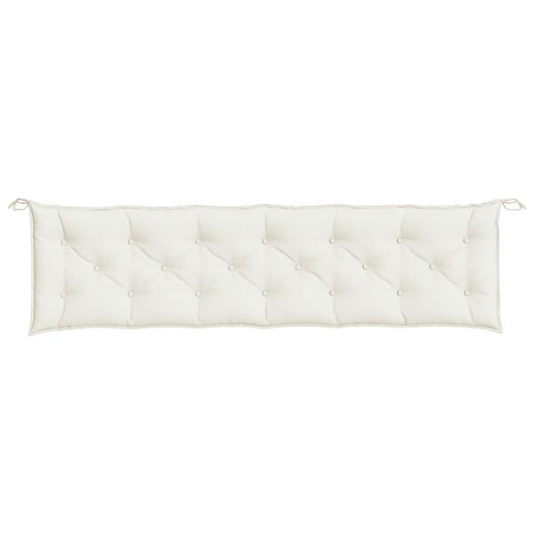 vidaXL Coussin de banc de jardin crème mélangé 200x50x7 cm tissu