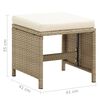 vidaXL Tabourets de jardin lot de 2 avec coussins R&eacute;sine tress&eacute;e Beige