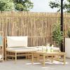 vidaXL Salon de jardin 3 pcs avec coussins blanc cr&egrave;me Bambou