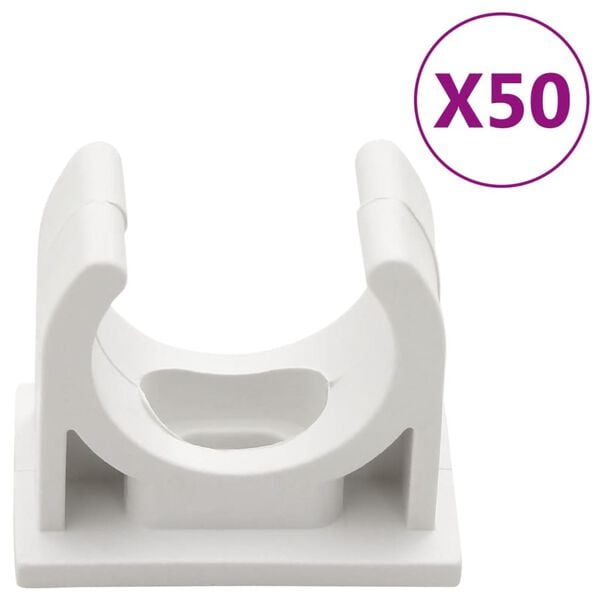 vidaXL Goulottes de c&acirc;ble avec pinces &Oslash;20 mm 30 m PVC