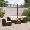 vidaXL Salon de jardin 6 pcs avec coussins Marron R&eacute;sine tress&eacute;e