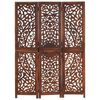 vidaXL Cloison de s&eacute;paration 3 panneaux Marron 120x165cm Bois manguier