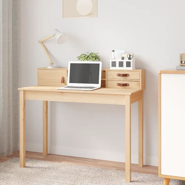 vidaXL Bureau 110x50x93 cm Bois massif Pin