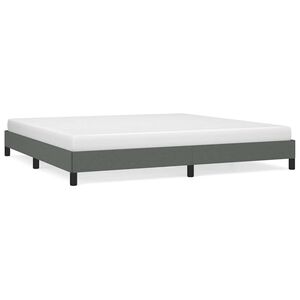 vidaXL Cadre de lit gris foncé 193x203 cm tissu
