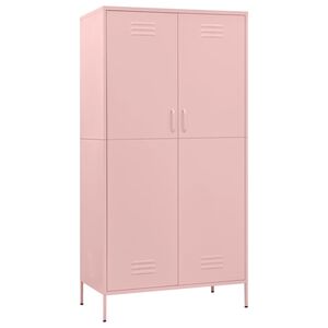 vidaXL Garde-robe Rose 90x50x180 cm Acier